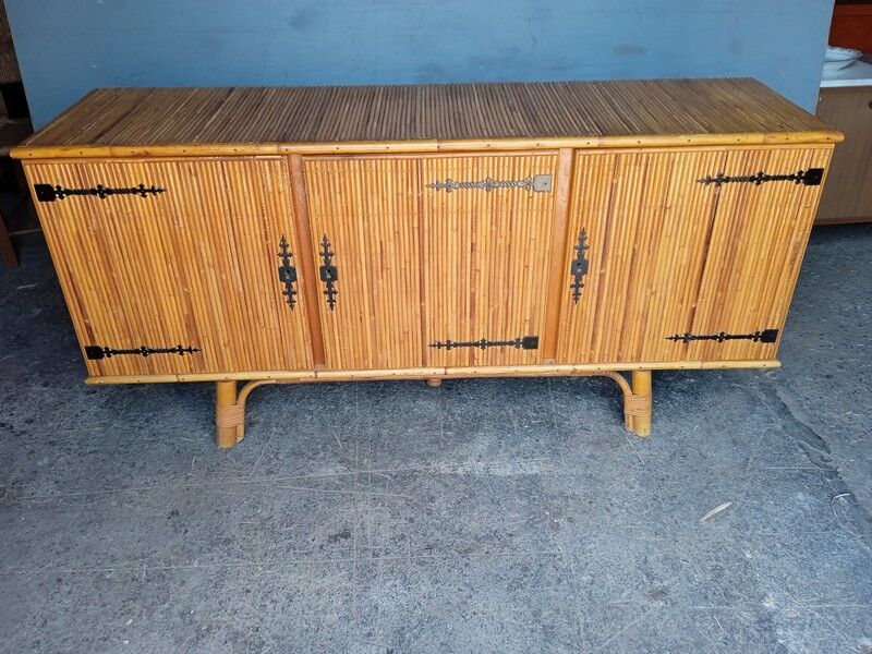 Enfilade en rotin époque 1950/60