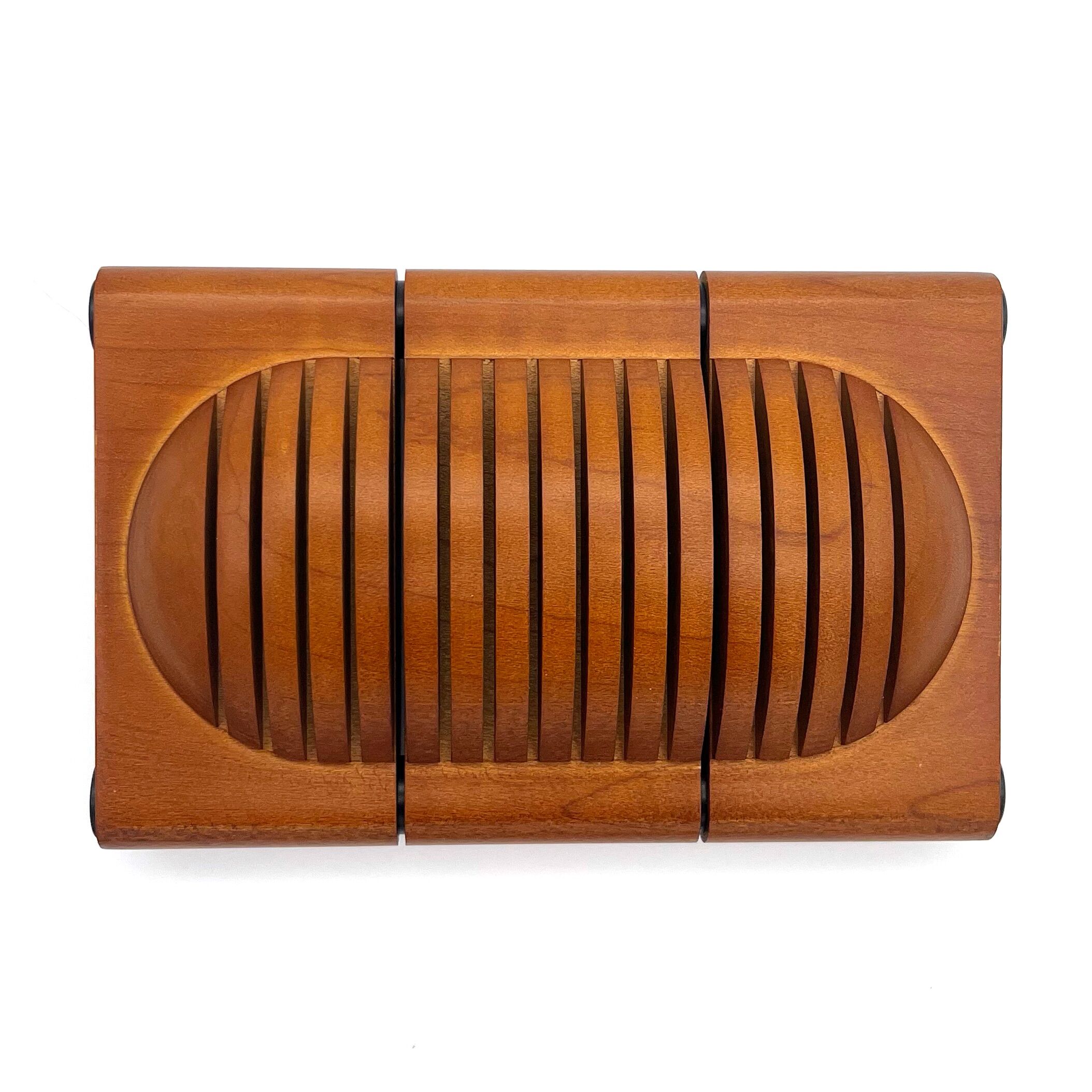 Porte cartes de visites en teck, design Edwood, made in France (circa 1980)