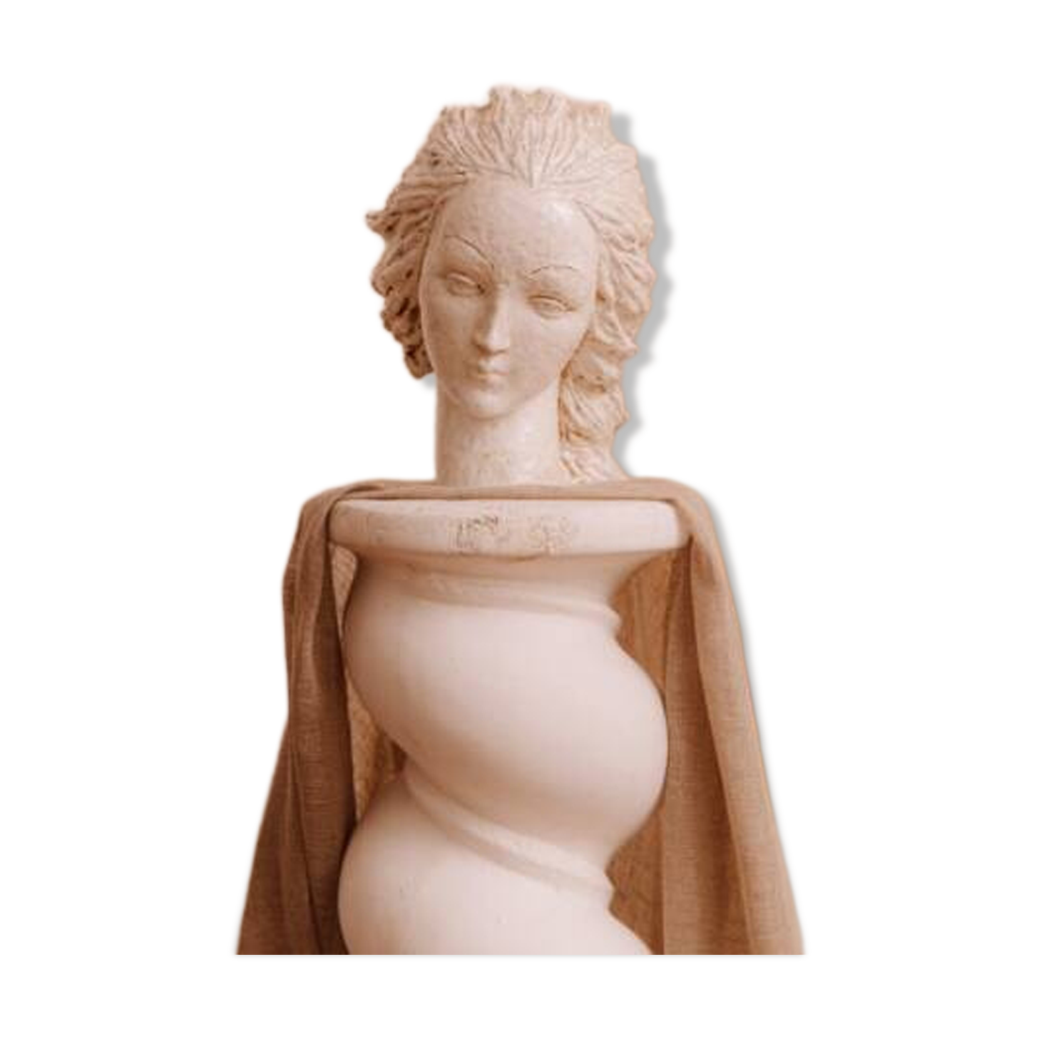 Glazed ceramic with the effigy of a woman by the sculptor Eugenio Pattarino