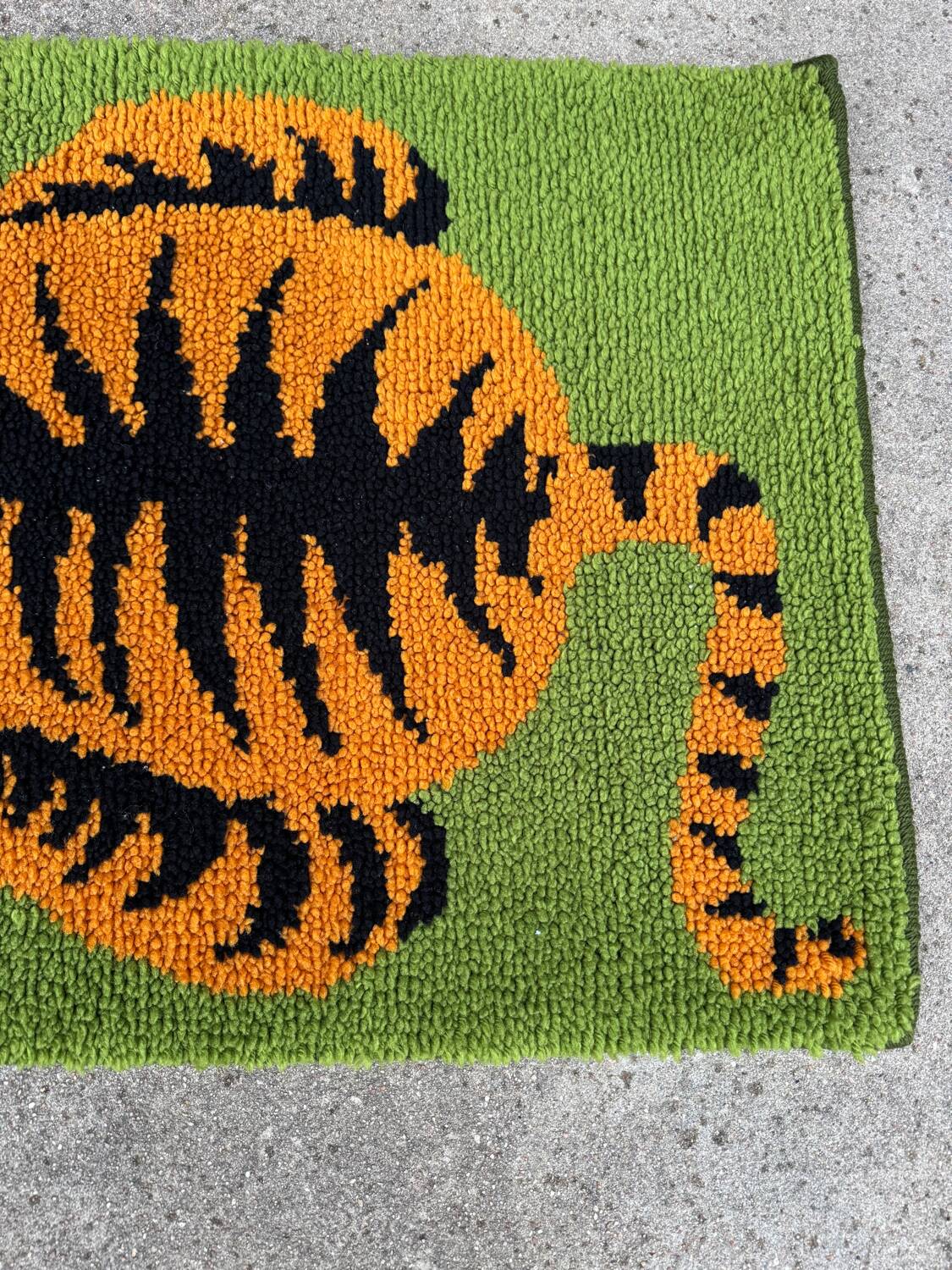 Scandinavian tiger Rya rug, wool, 1970s.
