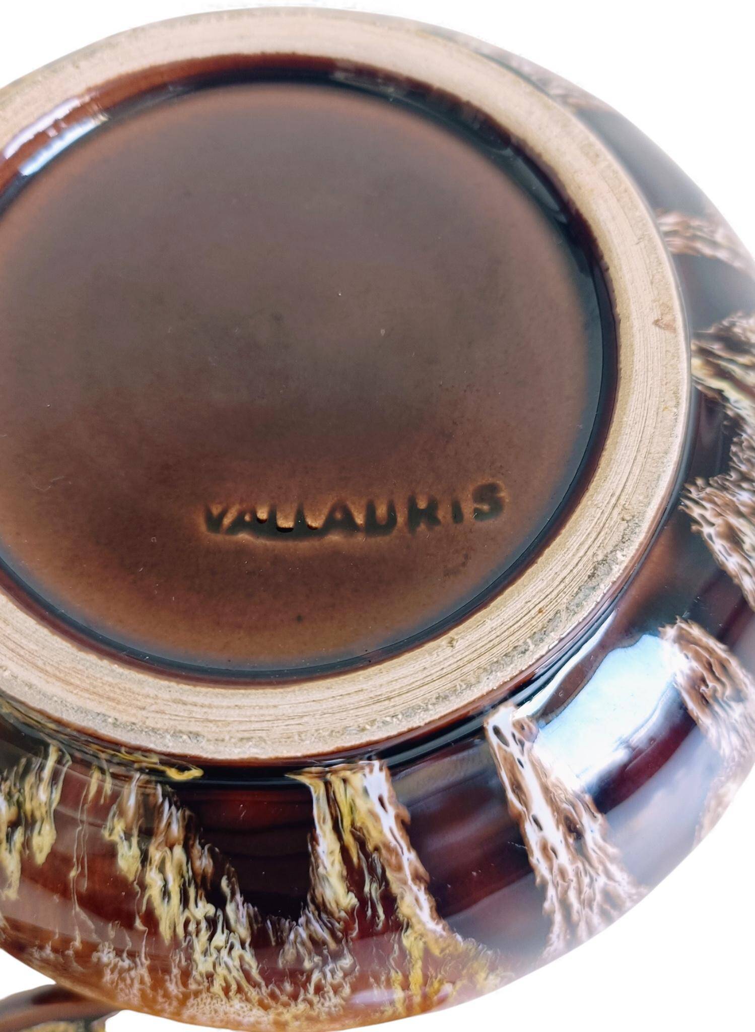 Mid-Century Vallauris Ceramic Box with Earthy Glaze, France, 1950s