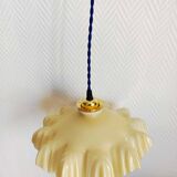 Yellow glass draped suspension Art Deco