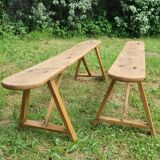 Paire bancs de ferme