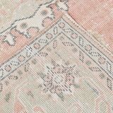 Pale Red & Pink Turkish Vintage Rug, Large Handmade Wool Rug, 216x335Cm