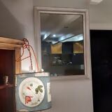 Mirror, wood, old, white patina