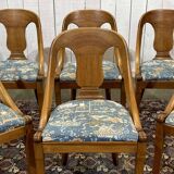 Set of 6 gondola chairs in blond mahogany - 20th century