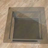 Aluminum and glass coffee table by Pierre Vandel 1970