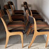 Set of 6 Baumann gondola chairs, Stamped NF