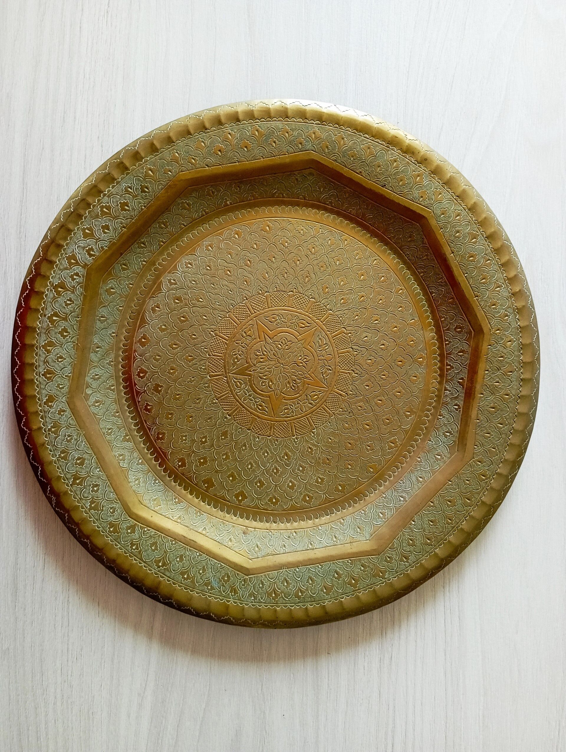 Moroccan brass tray