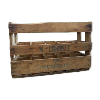 Old locker bottles wood wine case Cornille Chateaurenard