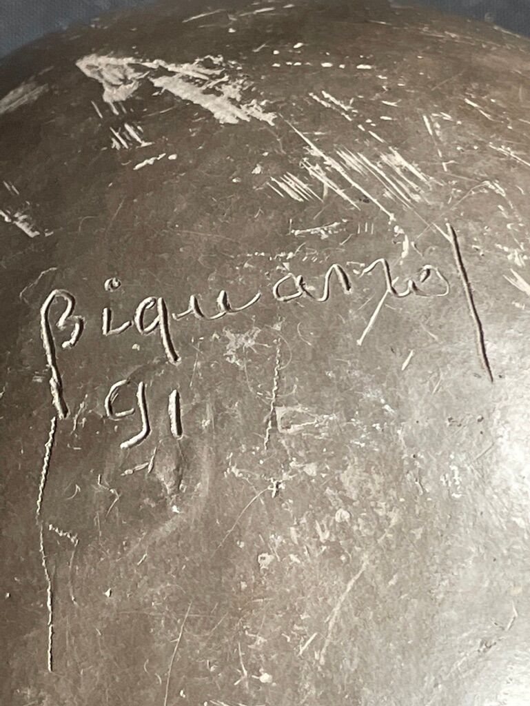 Ball vase – Iridescent glazed stoneware – Colette Biquand from 1991