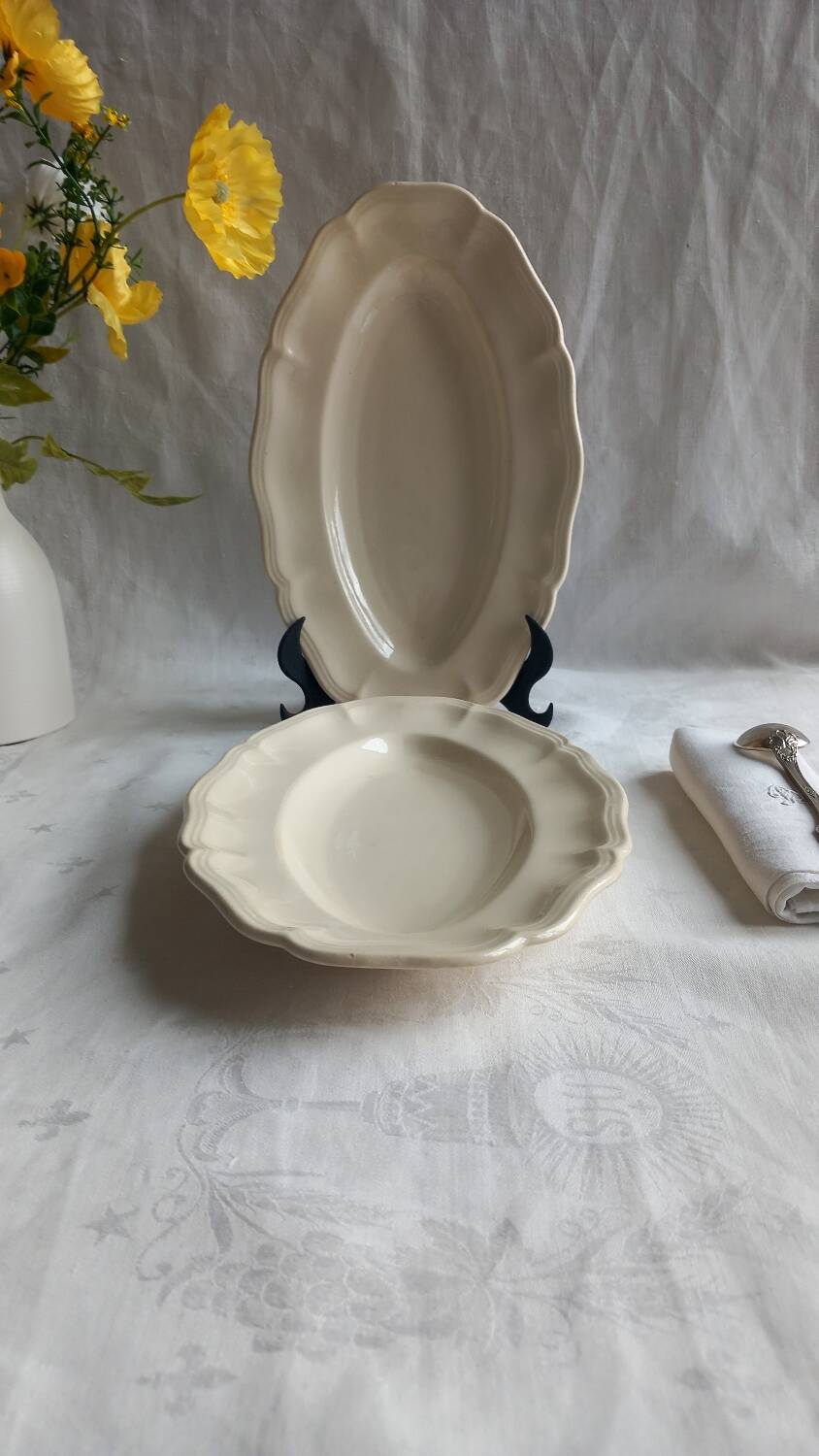 Sarreguemines ivory raviers