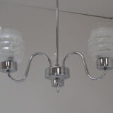 Mid-century Chrome Chandelier, Czechoslovakia,1970’s.