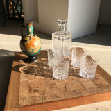 Decorative wooden top with checkerboard effect