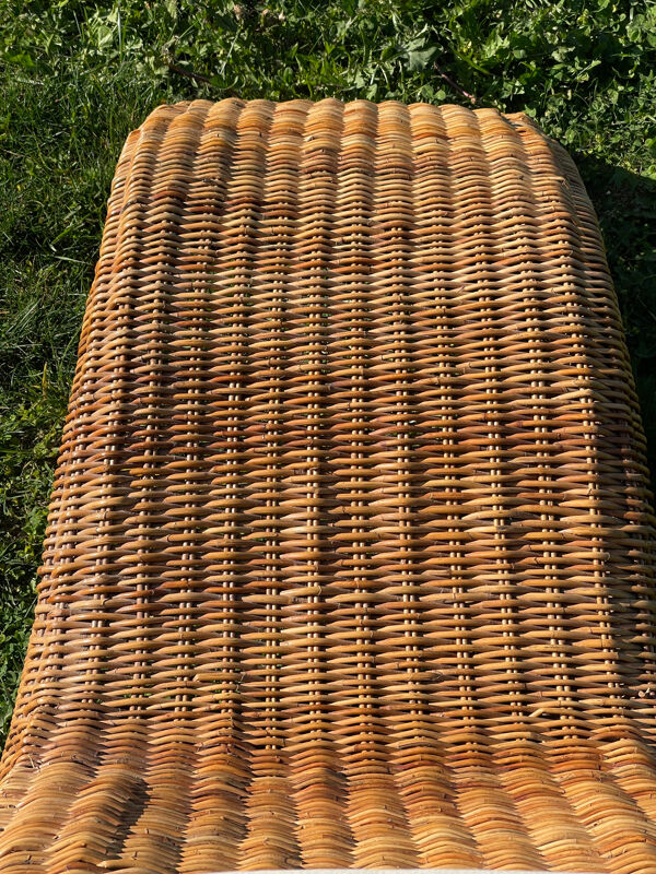 Chaise longue rotin