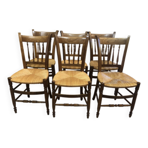 6 chaises Saintongeaise - merisier