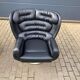 2x Joe Colombo Elda LONGHI Chair Black leather, White fiberglass