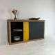 Yellow and black row with 2 sliding doors
