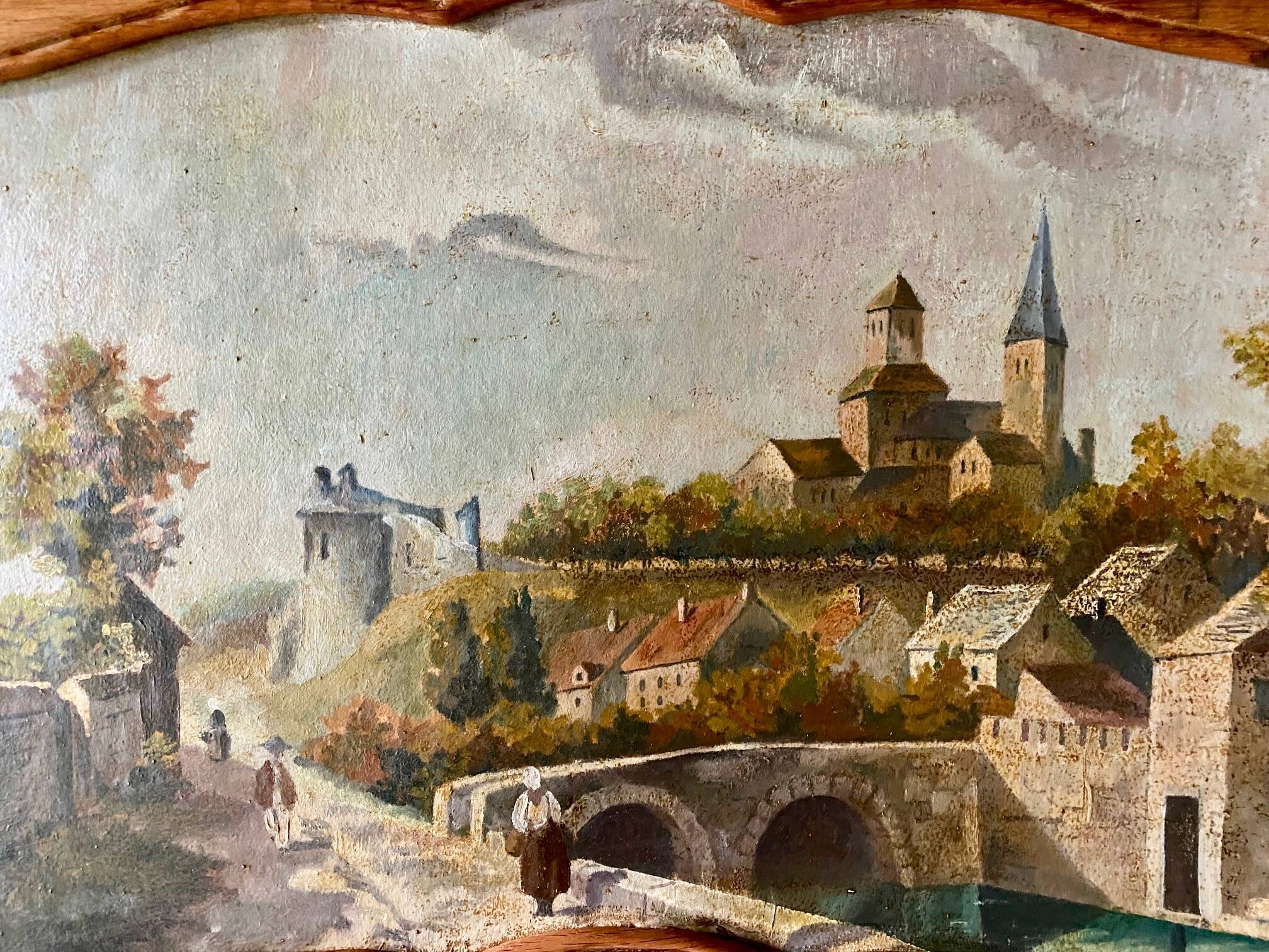 19th century oak trumeau.