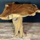 Design of the 70s: high table called "eating standing" in tree root