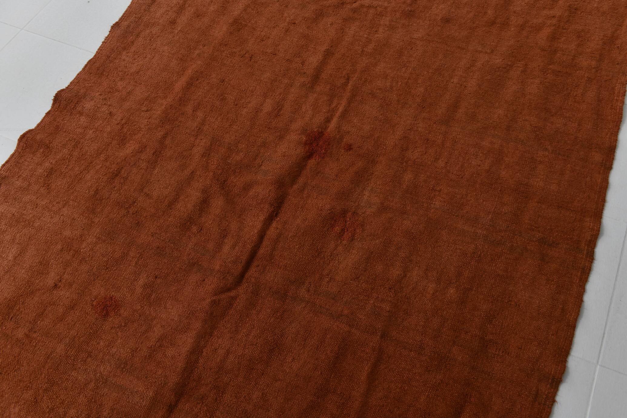 Tapis Kilim vintage fait main en terracotta 5x10, 164x305 cm