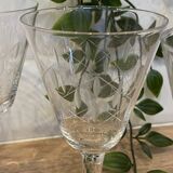 Set of 8 engraved wine glasses