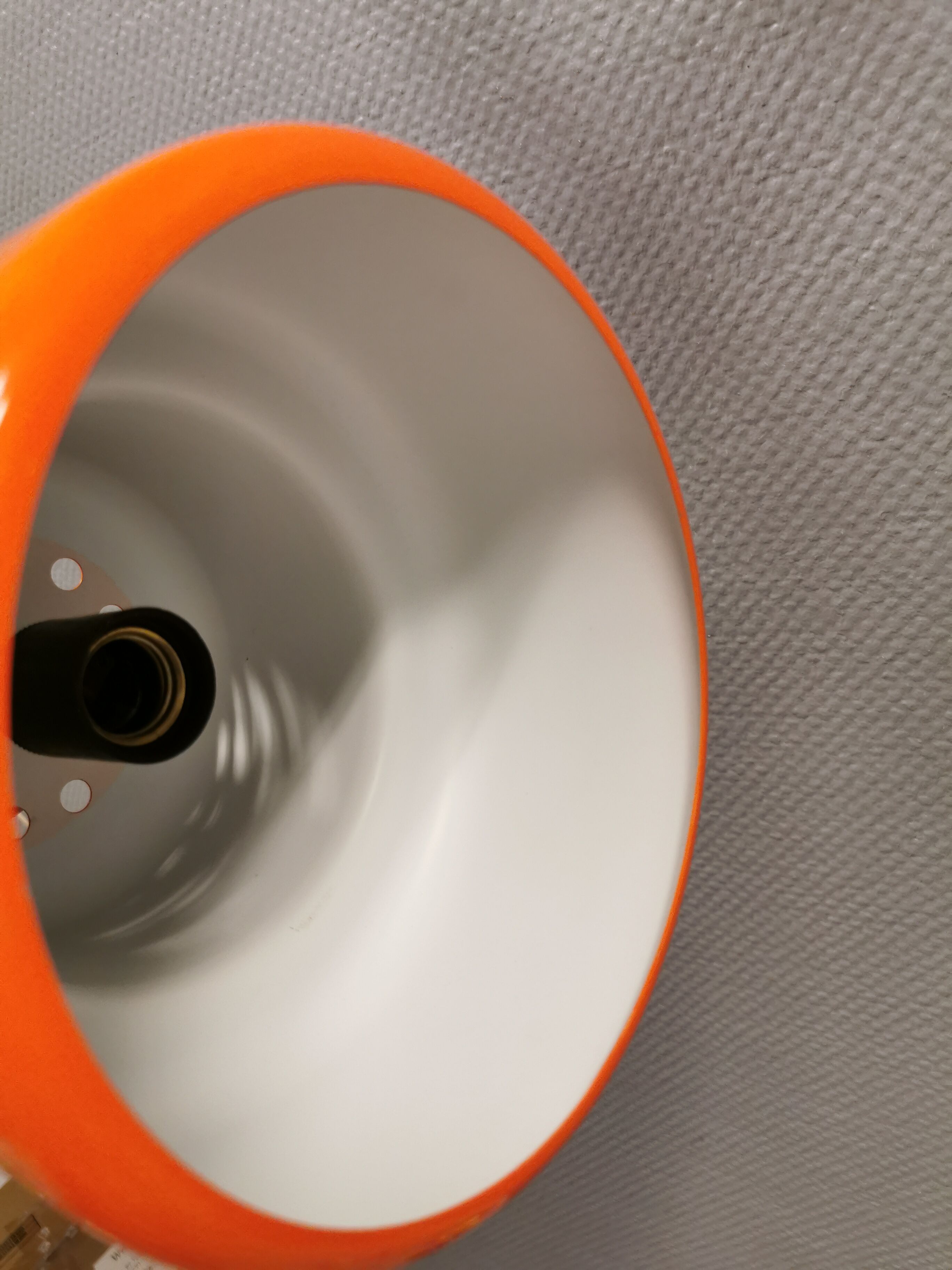 Mini poker hanging lamp in orange original colour  Jo Hammerborg
