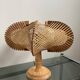Table lamp in wood and Scandinavian rattan wire