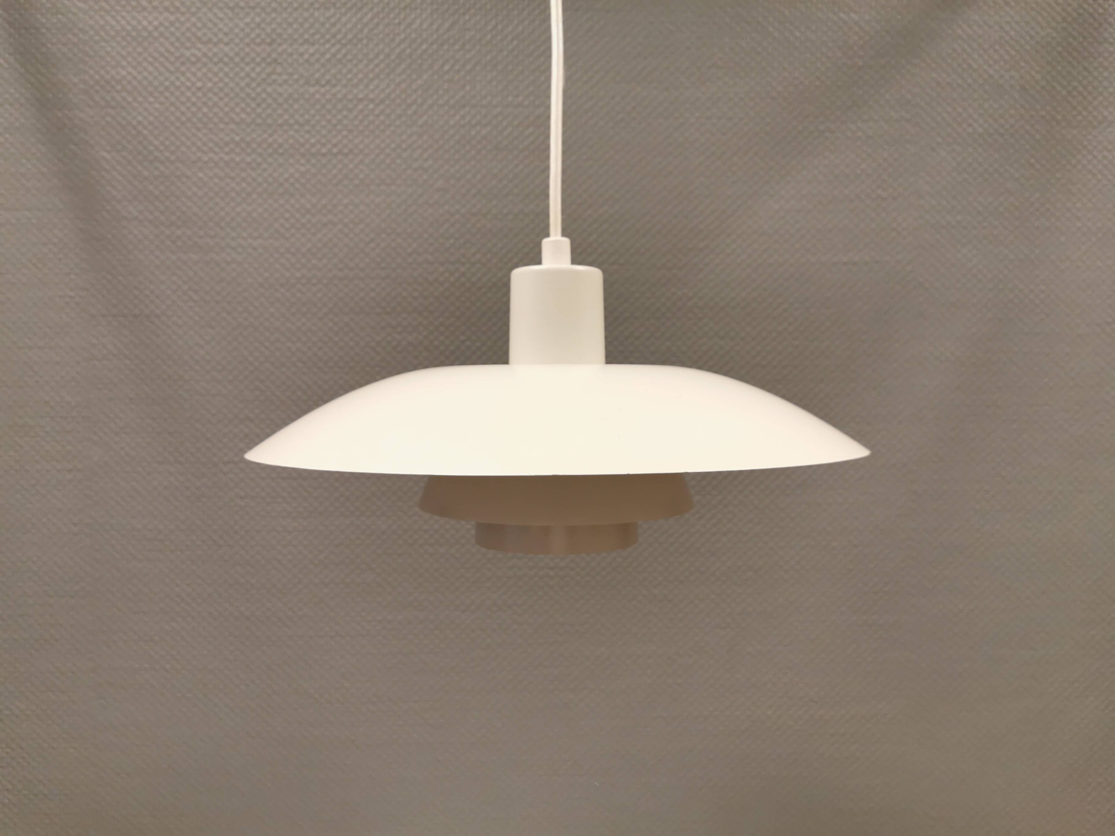 Older ph 4/3 hanging lamp, in white, with original orange dimmer.