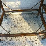 Bamboo serving trolley with wheels