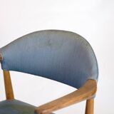 Armchair - Teak - Blue fabric seat - Kurt Olsen - Danish design - 1960s