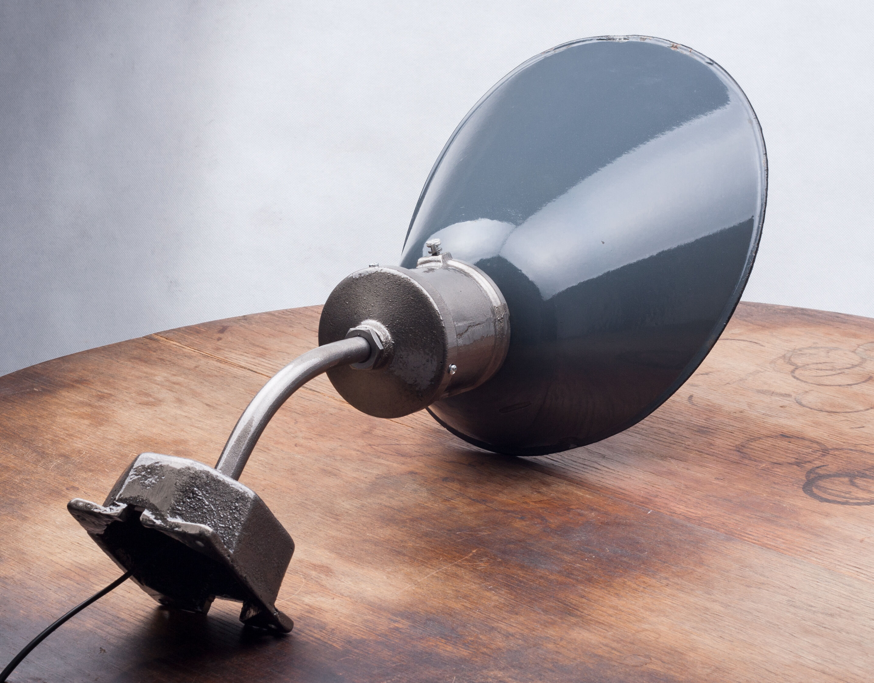 Industrial Vintage Wall Lamp from Seimens in Blue-Grey, Bauhaus, 1930s