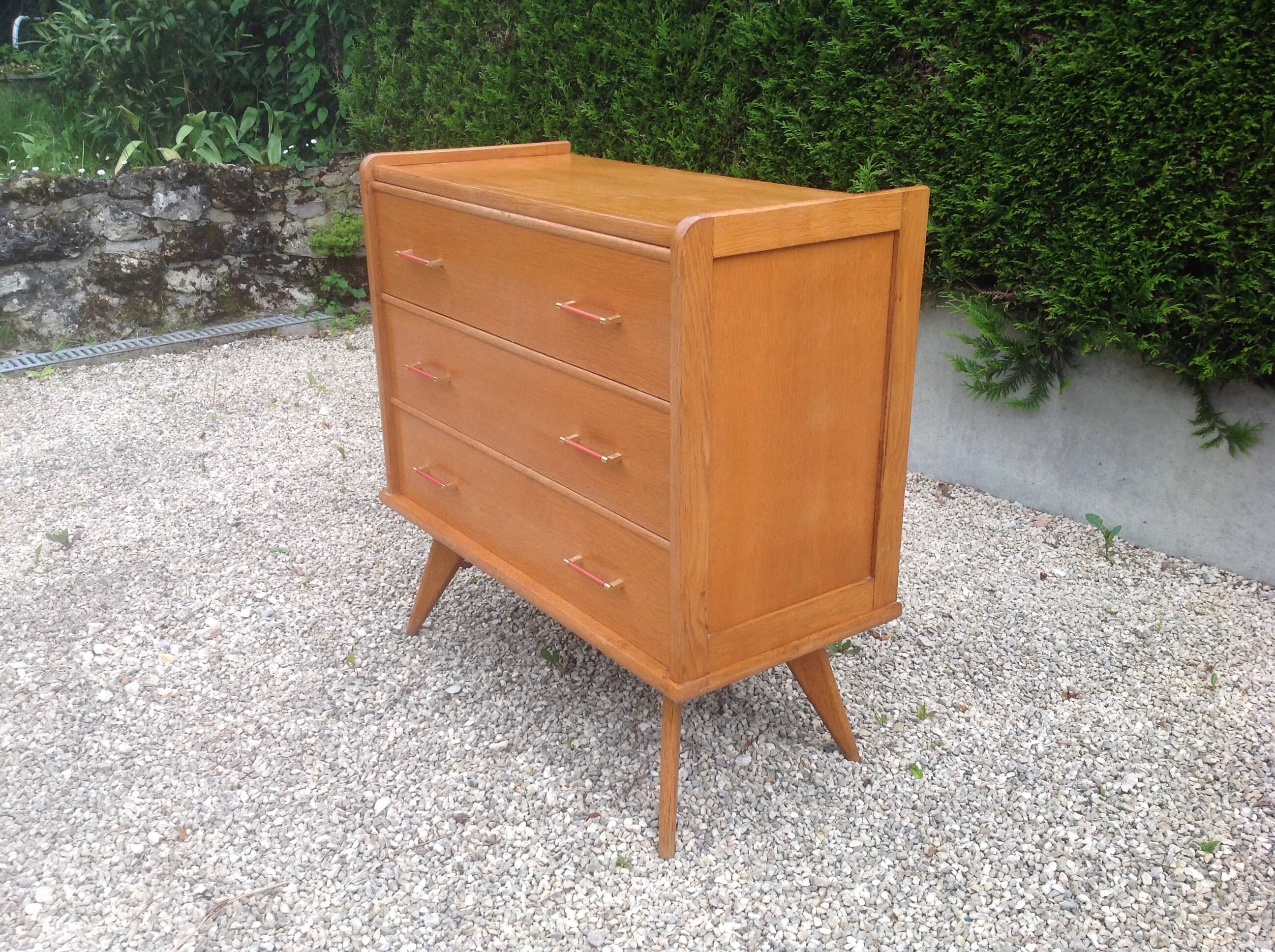 Vintage chest of drawers with compass feet