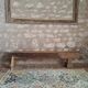 Solid oak bench with asymmetrical legs