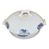 Large art deco tureen in Somain earthenware, mushroom lid