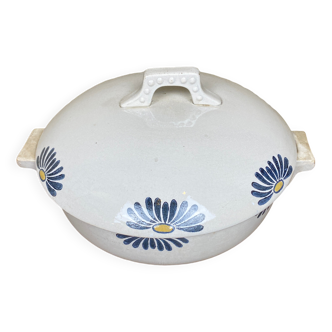 Large art deco tureen in Somain earthenware, mushroom lid