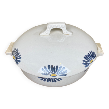Large art deco tureen in Somain earthenware, mushroom lid