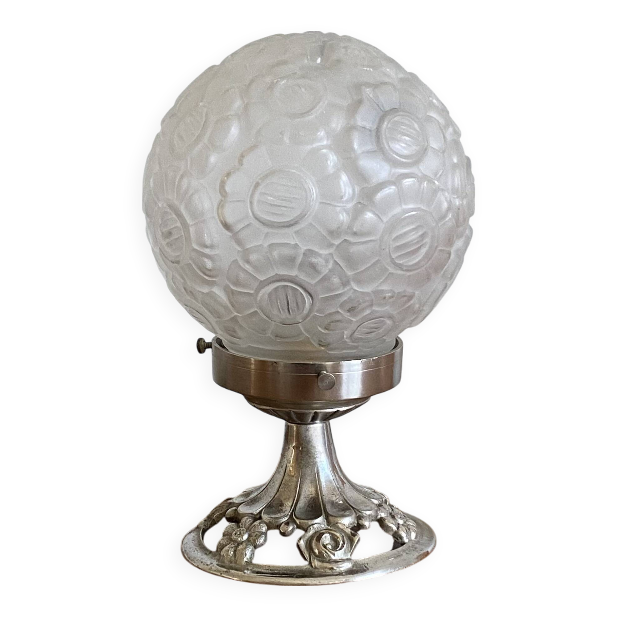 Art deco table lamp, desk lamp, antique glass globe