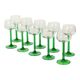 Set of 10 Vintage Luminarc Alsace Wine Glasses Thick Green Stems