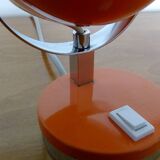 Orange and chrome eyeball table lamp
