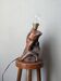 Olive wood lamp base folk art country decoration