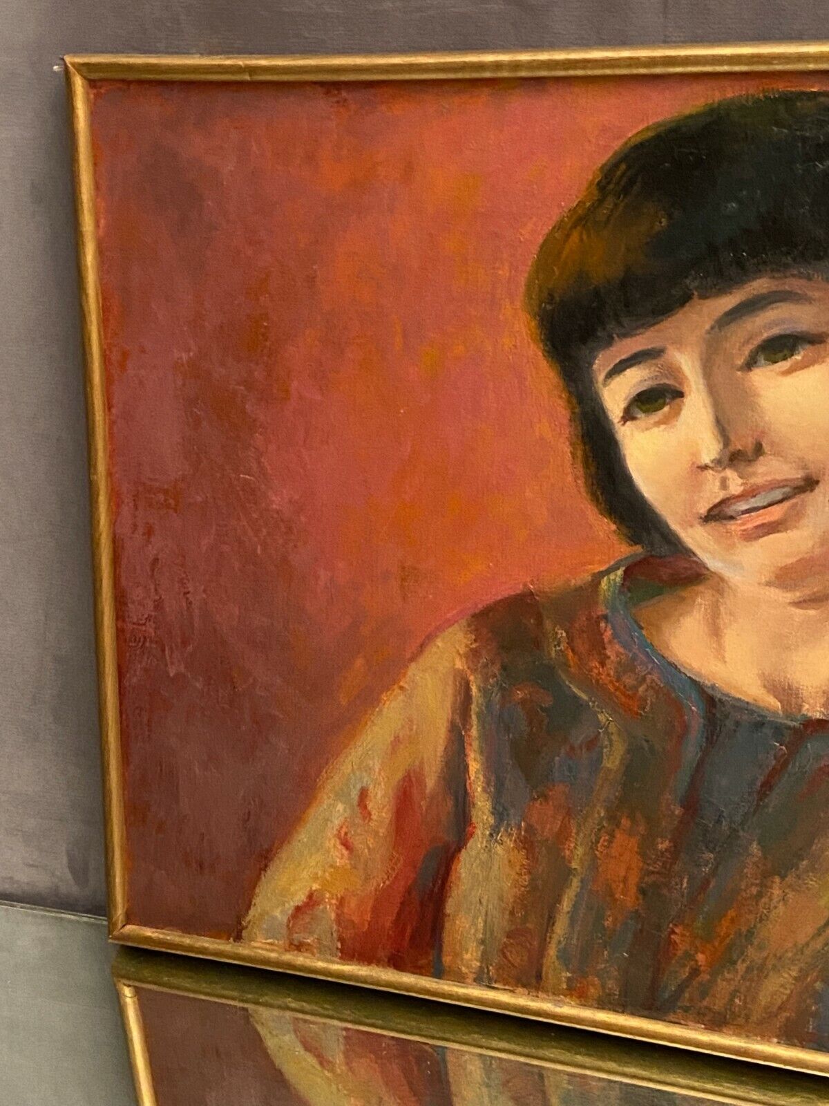Painting signed Noël Feuerstein 1904-1998 oil on canvas portrait young girl