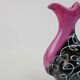 Black and pink Vallauris carafe with white relief patterns