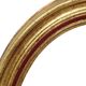 Pair Oval Gold Wooden Frames Classic Style Velvet 49x39cm