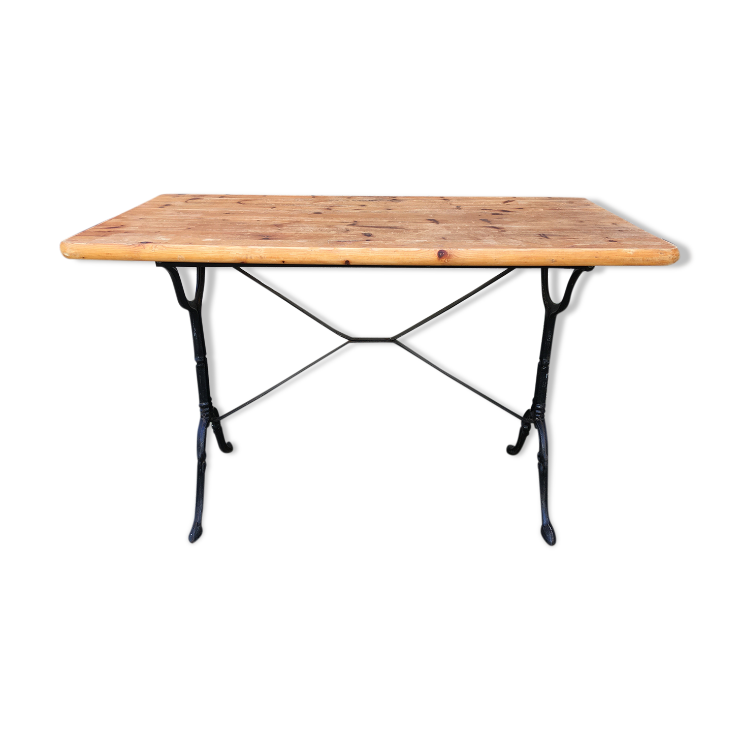 Raw wooden bistro table