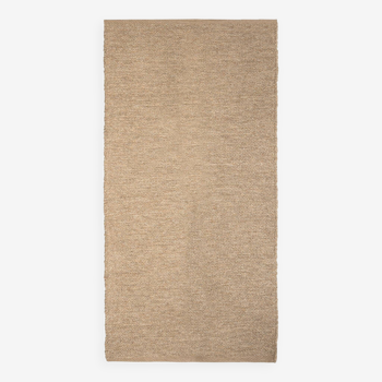 Beige recycled cotton rug 140 x 70 cm