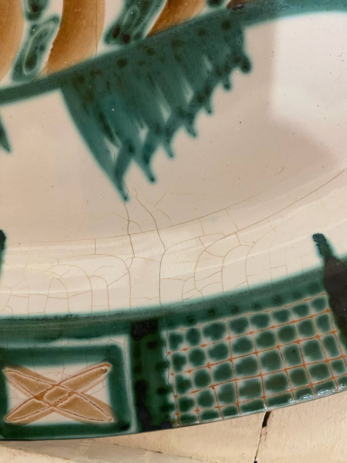 Oval dish signed RP Robert Picault