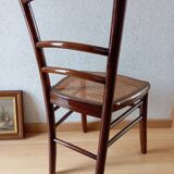 Chaise bois assise cannage, style campagne, 1920 env