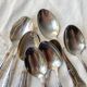 10 Vintage Rocaille Style Metal Soup Spoons