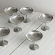 6 metal bowls in the style of Guy Degrenne